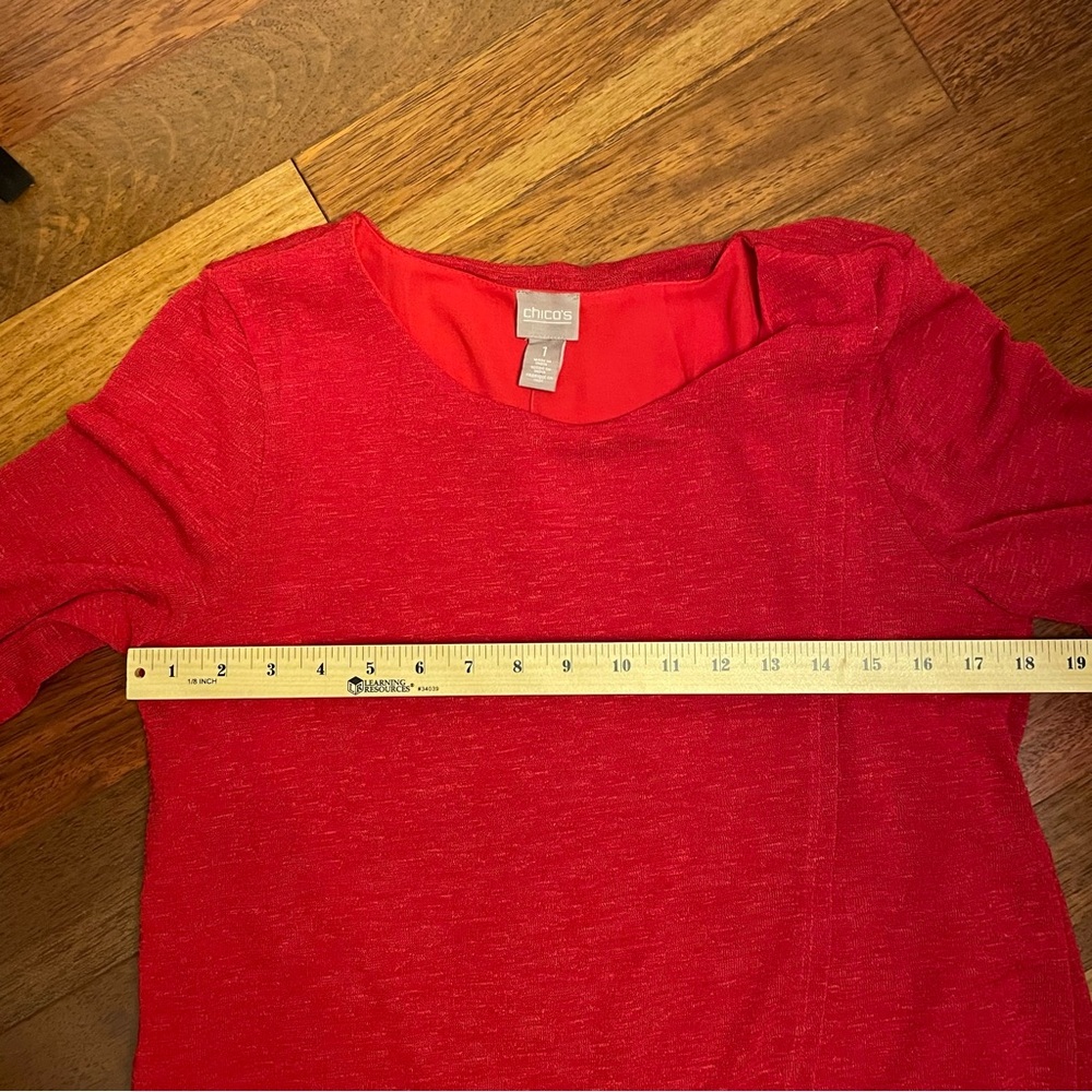 Chico's Red Tunic Top - Picture 4 of 5